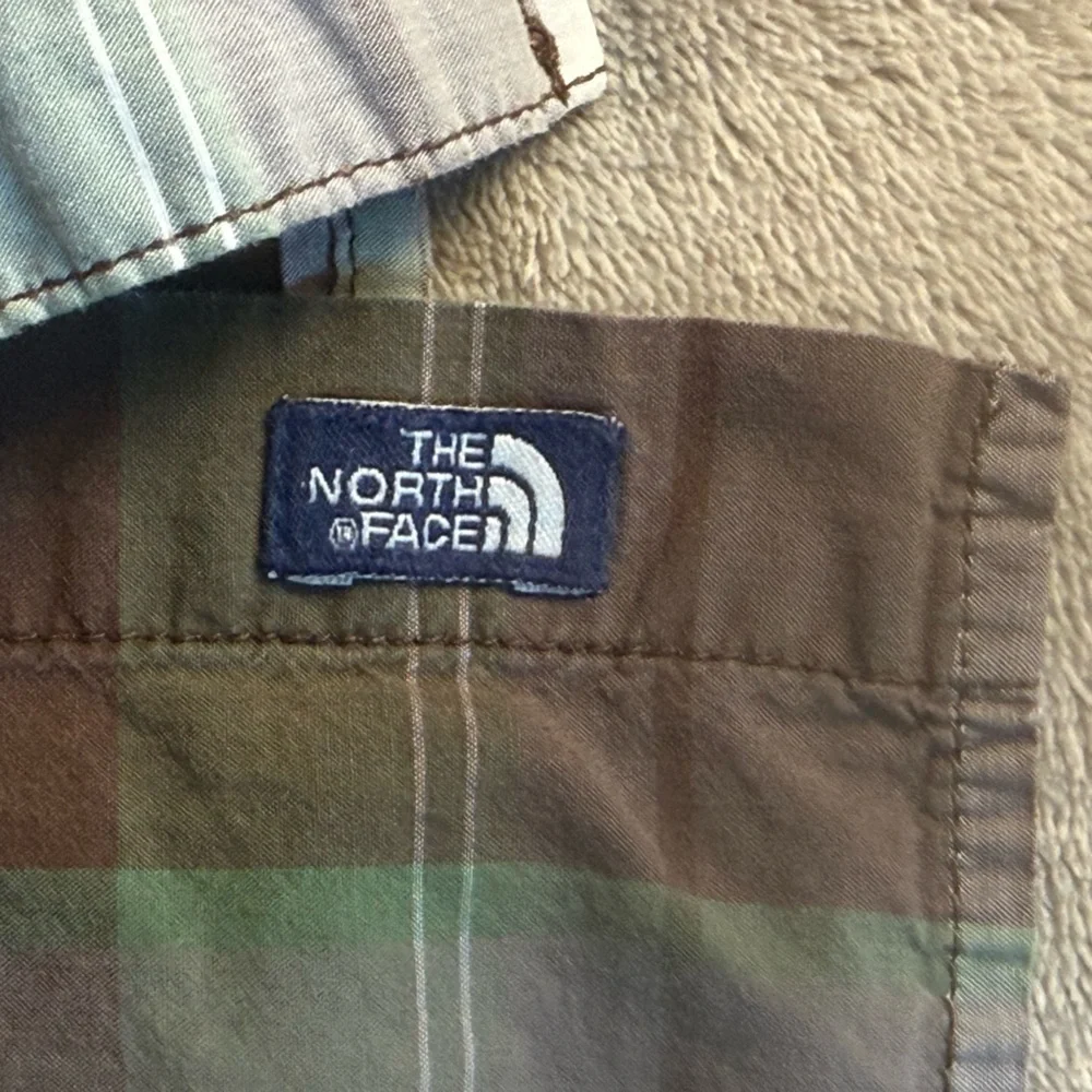 The North Face Plaid Long Sleeve Button Down Green Brown Cotton Shirt Men’s XL